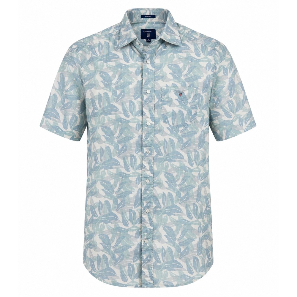 GANT‎ Men's Short Sleeve Button Down Shirt Leaf Print Regular Fit Size M